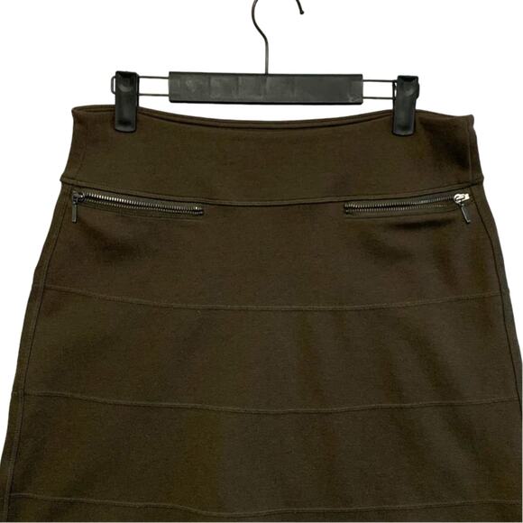 Athleta Strata A-Line Ponte Skirt Women's Sz S Brown Modal Stretch Knee Length - Picture 3 of 6